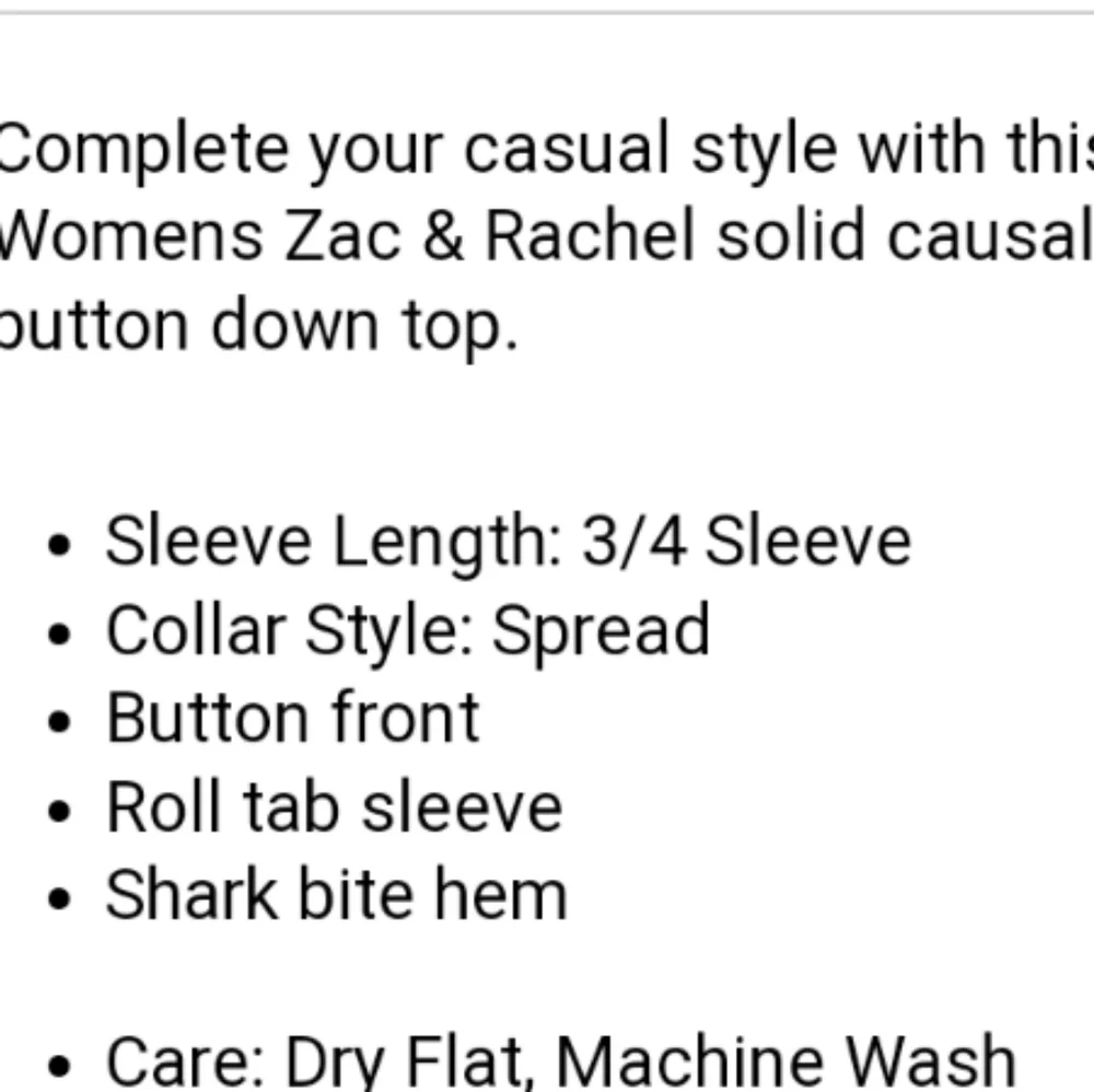 Zac & Rachel Woman's Shark Bite Hem Button Down Tunic Shirt 2X - Picture 13 of 14